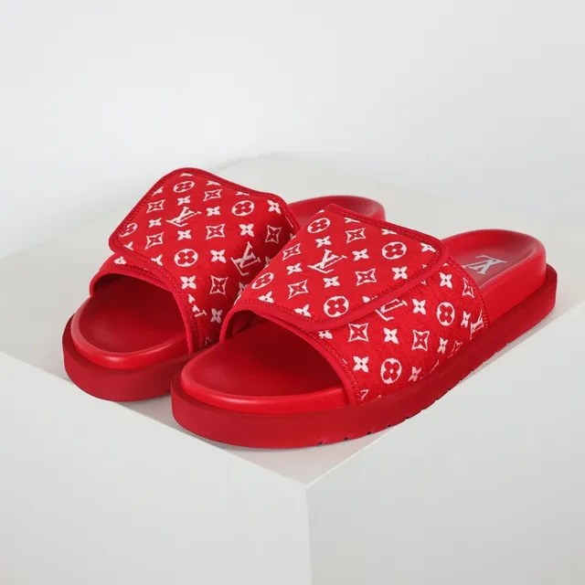 Louis Vuitton Run Away Slide Red Monogram Slippers 2