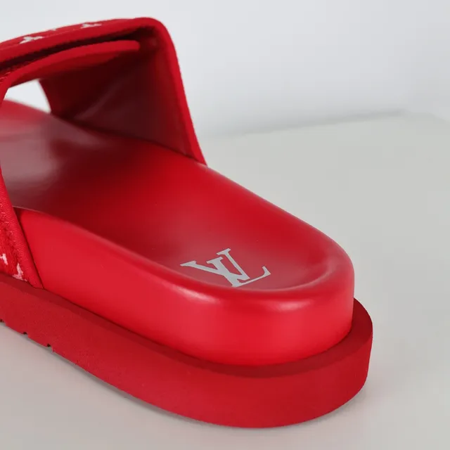 Louis Vuitton Run Away Slide Red Monogram Slippers 4