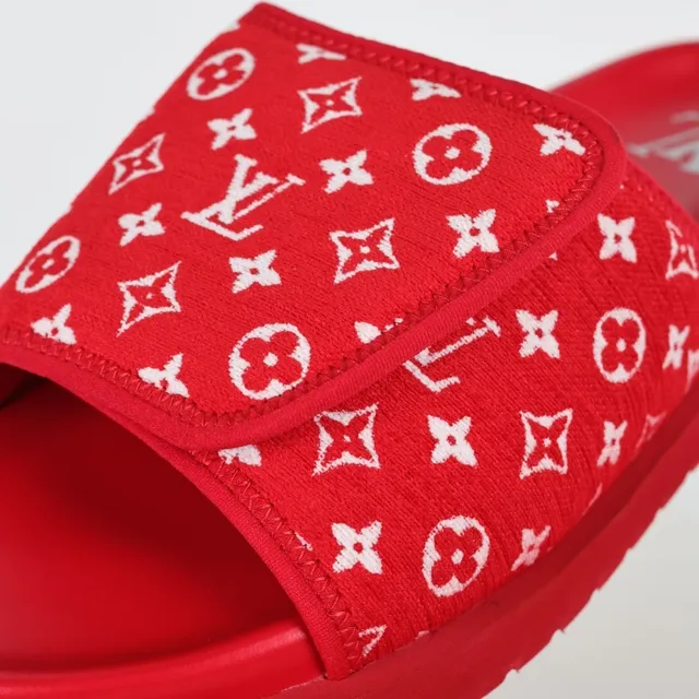 Louis Vuitton Run Away Slide Red Monogram Slippers 6