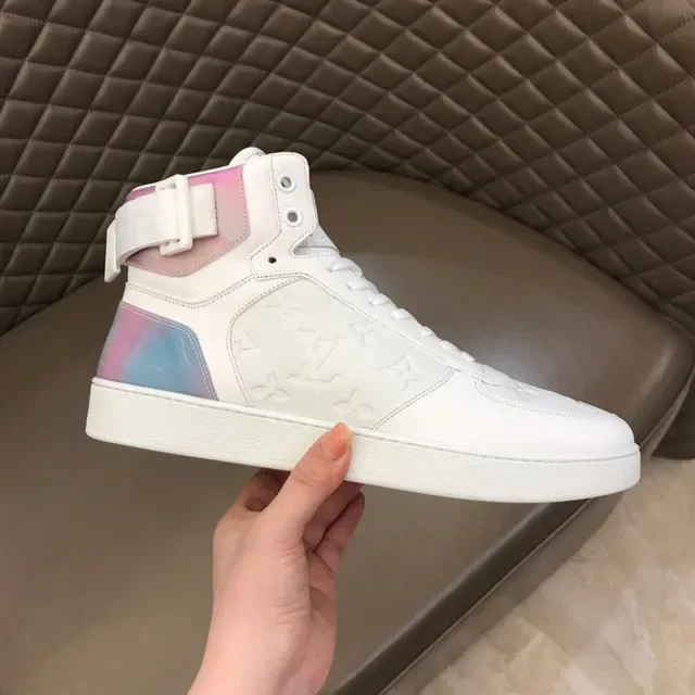 Louis Vuitton Run Away White Multicolor High-Top Embossed Monogram Lifestyle Sneakers 1