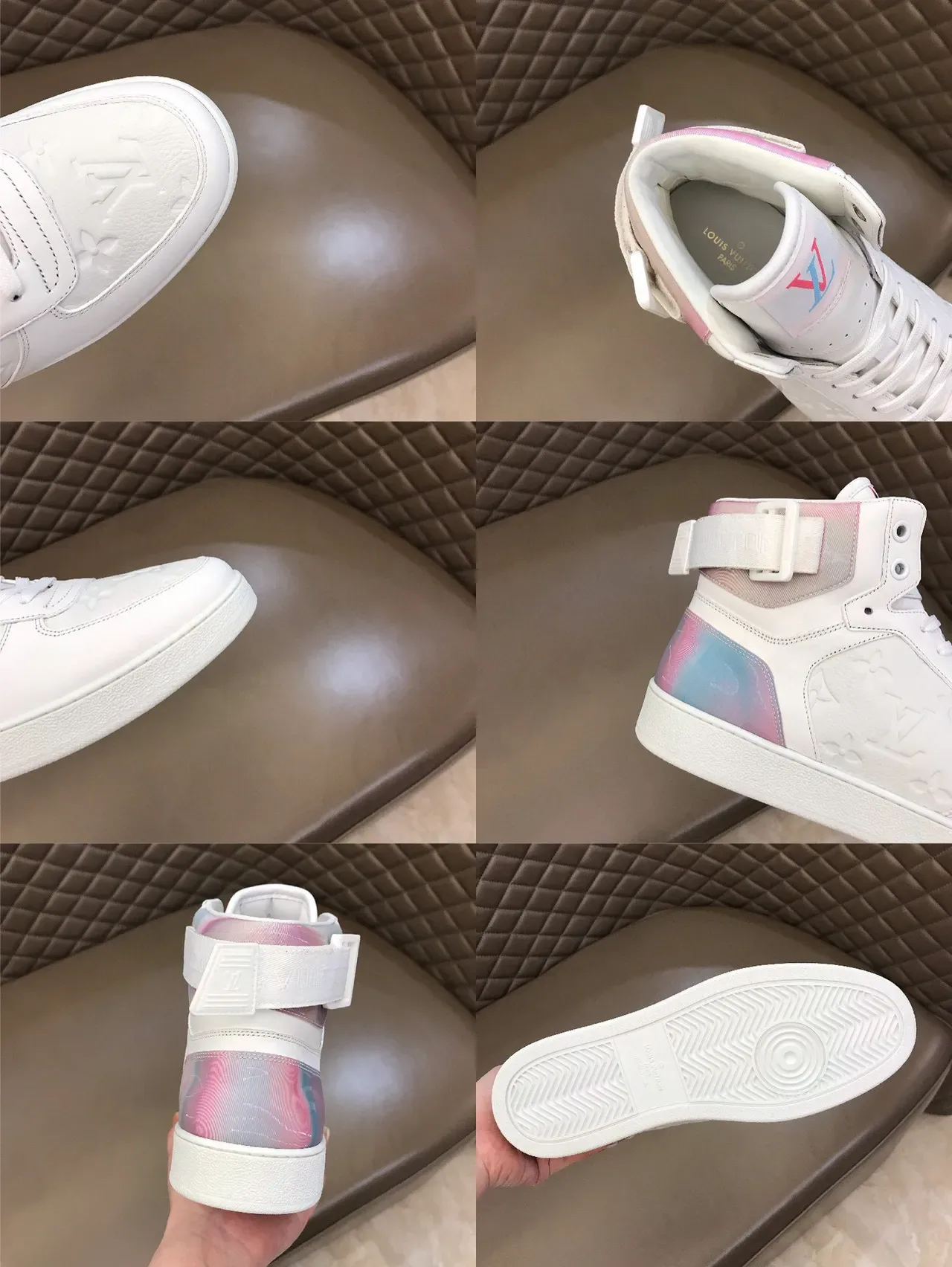 Louis Vuitton Run Away White Multicolor High-Top Embossed Monogram Lifestyle Sneakers 2