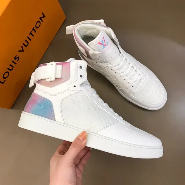 Louis Vuitton Run Away White Multicolor High-Top Embossed Monogram Lifestyle Sneakers 6