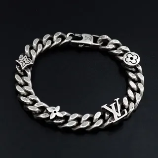 سوارة لويس فيتون سلسلة كيرب-لينك فضية Antiqued