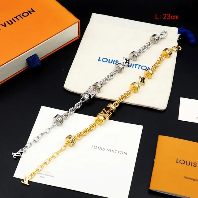 Louis Vuitton Silver Black Rope-Link Chain Rotating Barrel Charms Bracelet 5