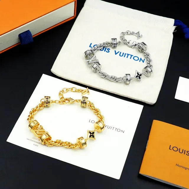 Louis Vuitton Silver Black Rope-Link Chain Rotating Barrel Charms Bracelet 7