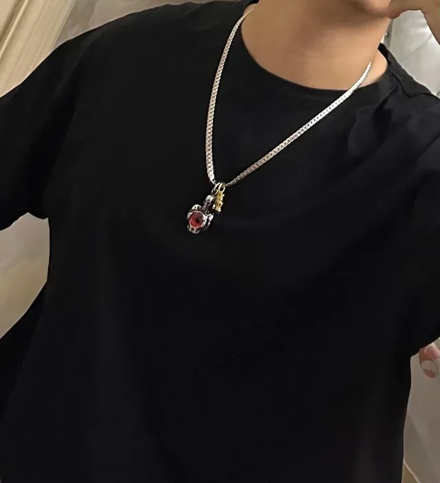 Louis Vuitton Skull and Red Eye Charm Necklace 2
