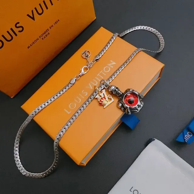 Louis Vuitton Skull and Red Eye Charm Necklace 6