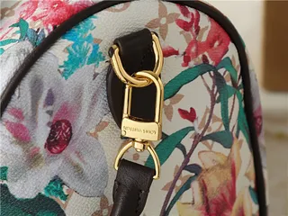 Louis Vuitton Speedy 25 Monogram Canvas Tan Leather Boston Bag 4