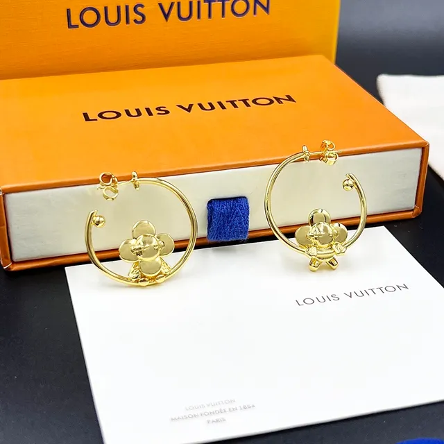 Louis Vuitton Vivienne Gymnast Gold-Tone Floral Hoop Earrings 2