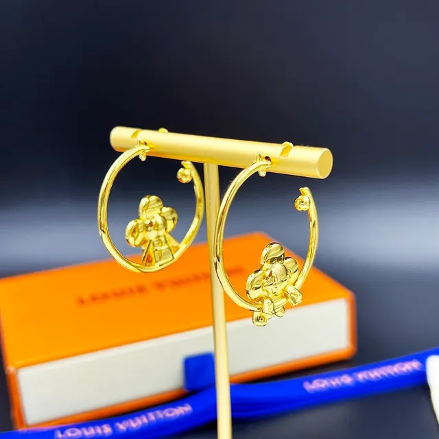 Louis Vuitton Vivienne Gymnast Gold-Tone Floral Hoop Earrings 7