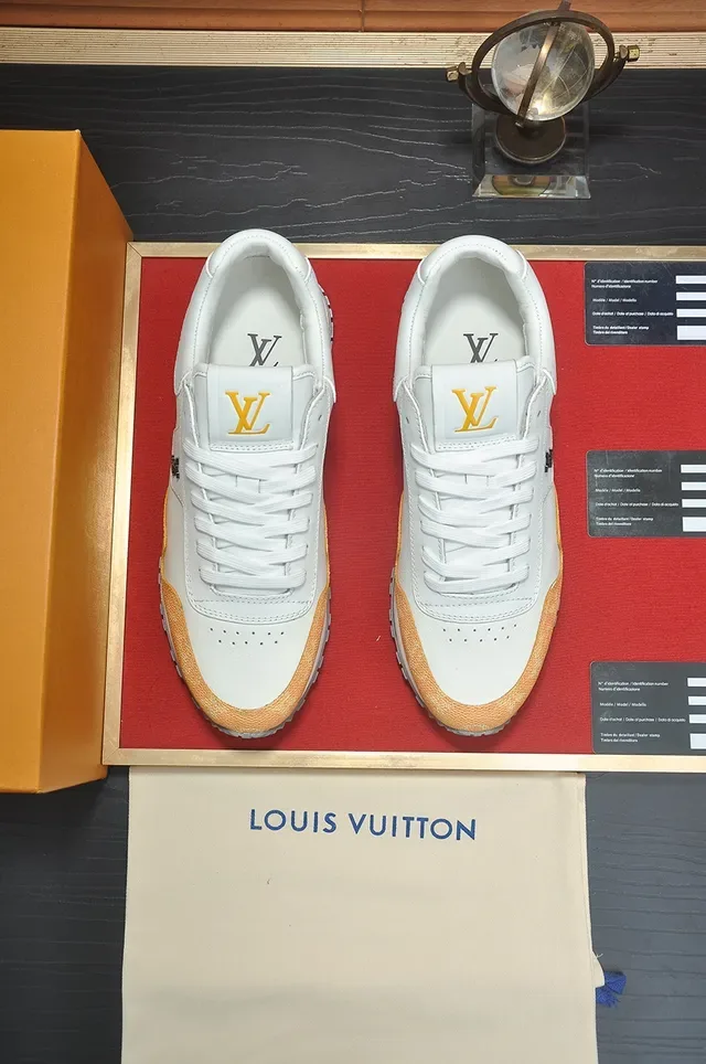 Louis Vuitton White Beige Low-Top Mixed-Material Upper Lifestyle Sneakers 5