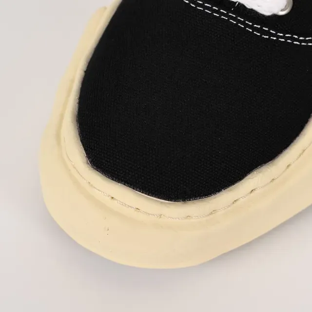 MMY Black Beige Canvas Upper Sculpted Cream Midsole Sneakers 5