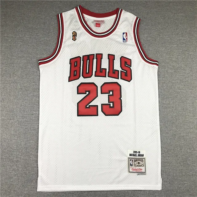 Mitchell & Ness Hardwood Classics 1995–96 Michael Jordan Chicago Bulls White Red Jersey 2