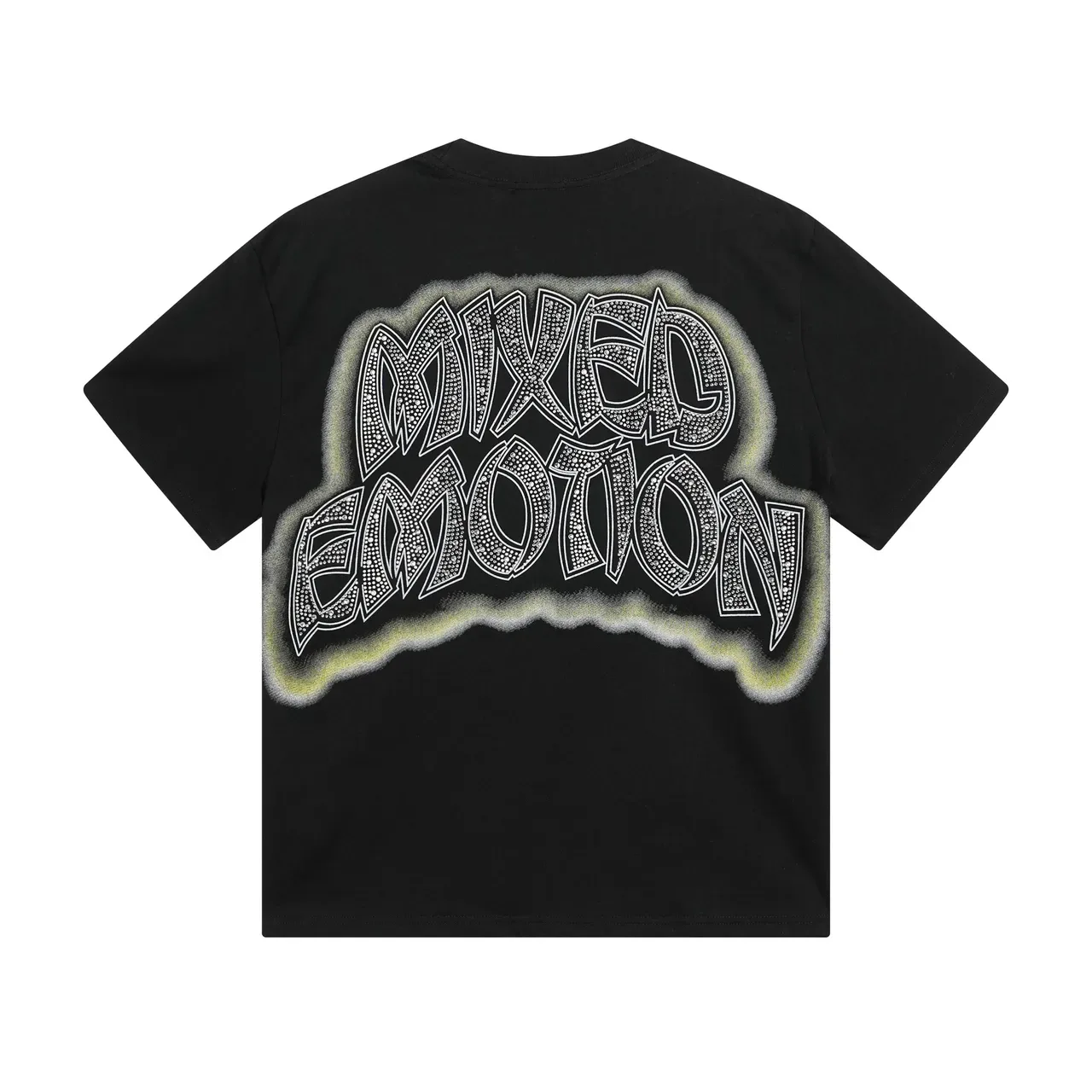 تي شيرت Mixed Emotion أسود متعدد الألوان بطباعة جرافيك وقصة واسعة 3