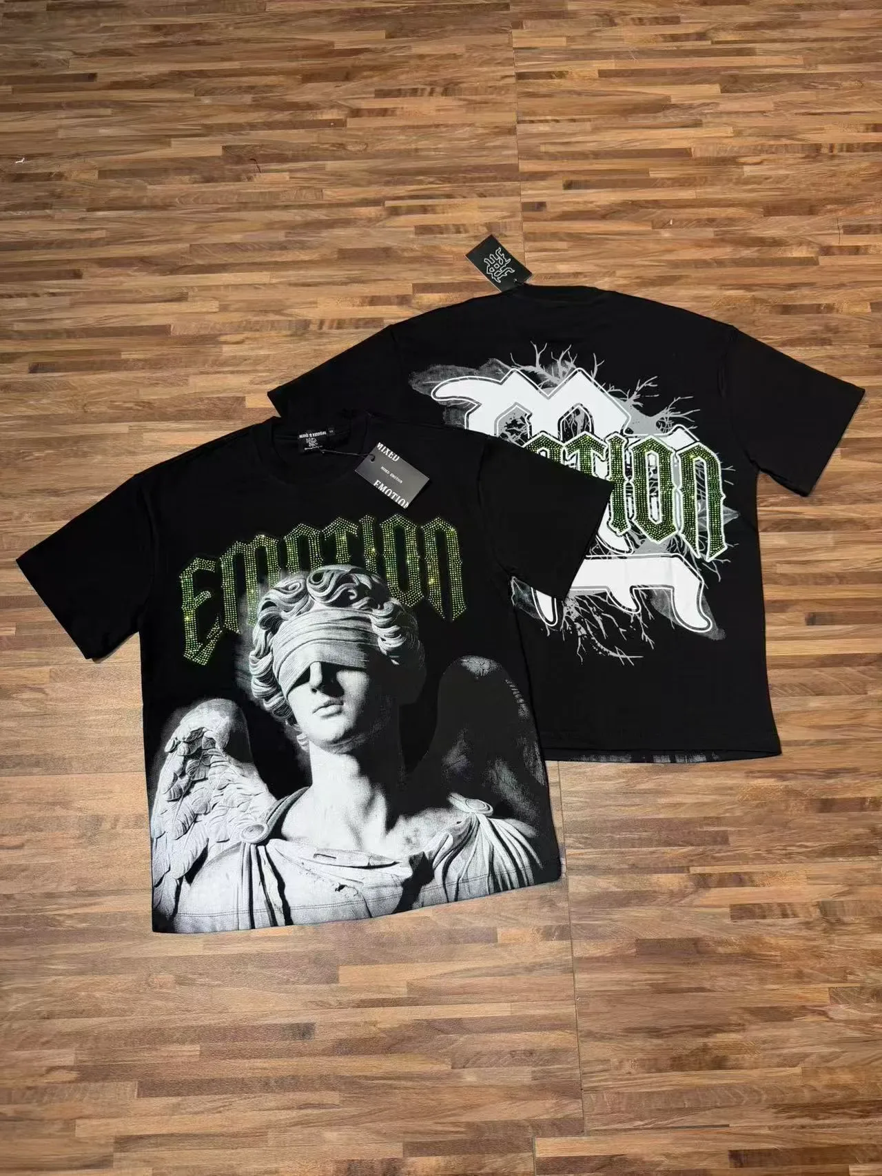 Mixed Emotion Emotion Graphic Rhinestone Angel T-Shirt 5