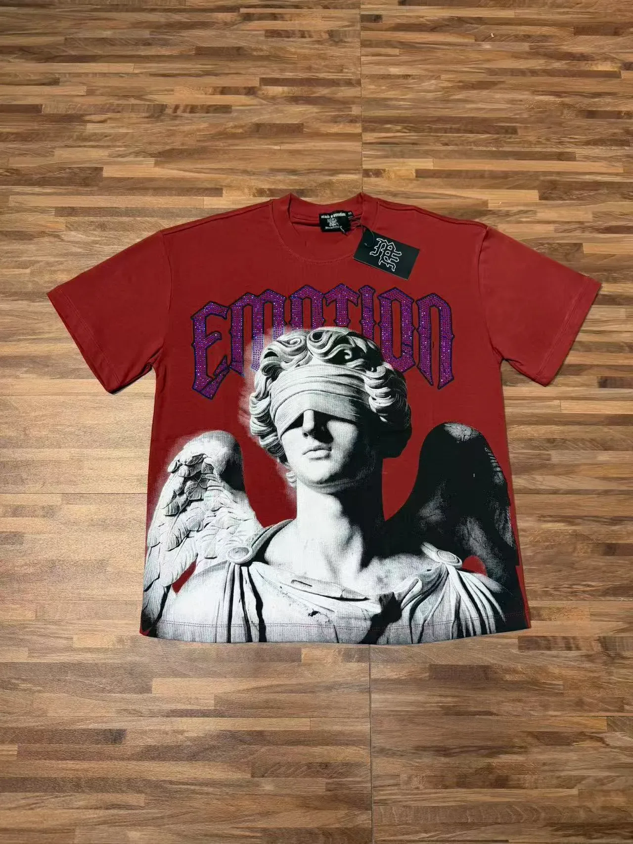 Mixed Emotion Emotion Graphic Rhinestone Angel T-Shirt 6