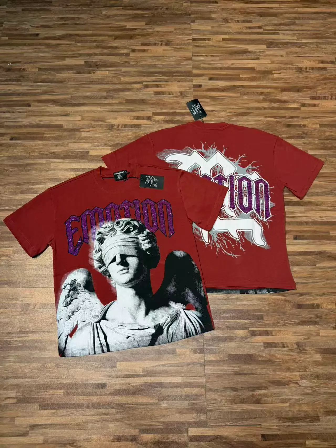 Mixed Emotion Emotion Graphic Rhinestone Angel T-Shirt 8