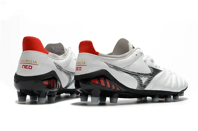 Mizuno Morelia Neo White Black Red Firm-Ground Soccer Shoes 5