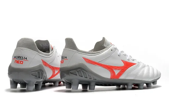 Mizuno Morelia Neo White Black Red Firm-Ground Soccer Shoes 18