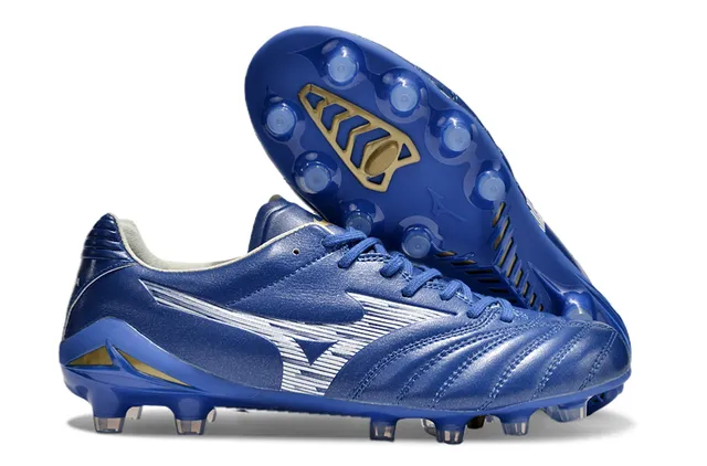 Mizuno Vermelho Branco Metálico Couro Sintético Acolchoado Vamp Solo Firme Sapatos de Futebol 2
