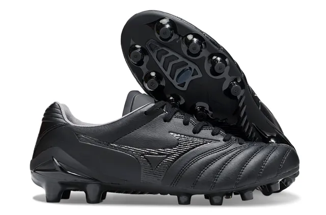 Mizuno Vermelho Branco Metálico Couro Sintético Acolchoado Vamp Solo Firme Sapatos de Futebol 11