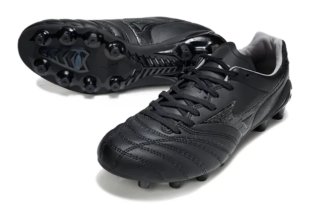 Mizuno Vermelho Branco Metálico Couro Sintético Acolchoado Vamp Solo Firme Sapatos de Futebol 18