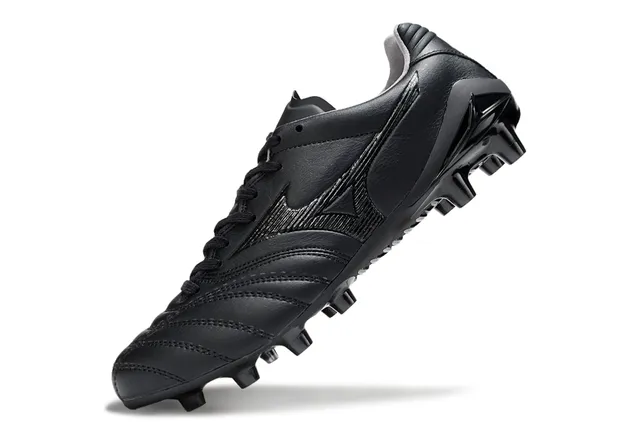 Mizuno Vermelho Branco Metálico Couro Sintético Acolchoado Vamp Solo Firme Sapatos de Futebol 21