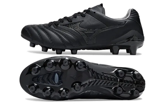 Mizuno Vermelho Branco Metálico Couro Sintético Acolchoado Vamp Solo Firme Sapatos de Futebol 22