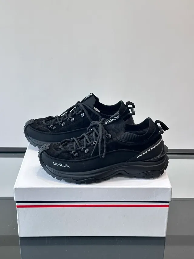 Moncler Grenoble Black Hiking-Inspired Knit Collar Lifestyle Sneakers 4