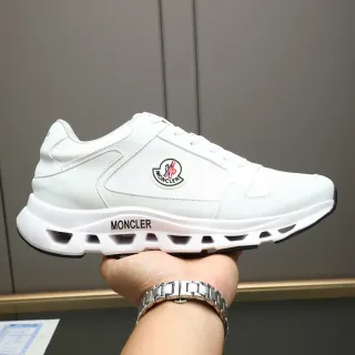 Moncler White Black Clean Upper Sculpted Perforated Midsole Lifestyle Sneakers