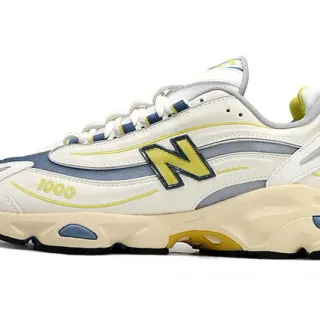 New Balance 1000 Beige Blue الوسيطة الطبقية Synthetic/mesh Upper Chunky Sneakers