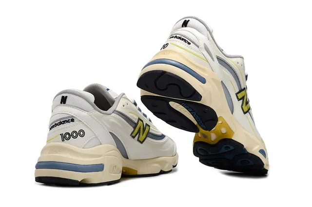 New Balance 1000 Beige Blue semelle intermédiaire stratifiée Synthetic/mesh Upper Chunky Sneakers 3