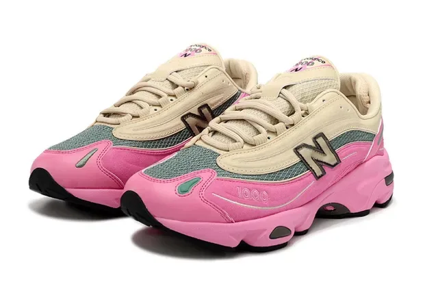 New Balance 1000 Sneakers Chunky Rose et Beige 2
