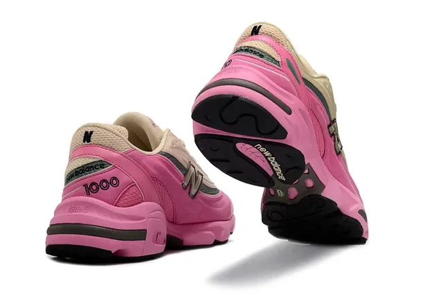 New Balance 1000 Sneakers Chunky Rose et Beige 3