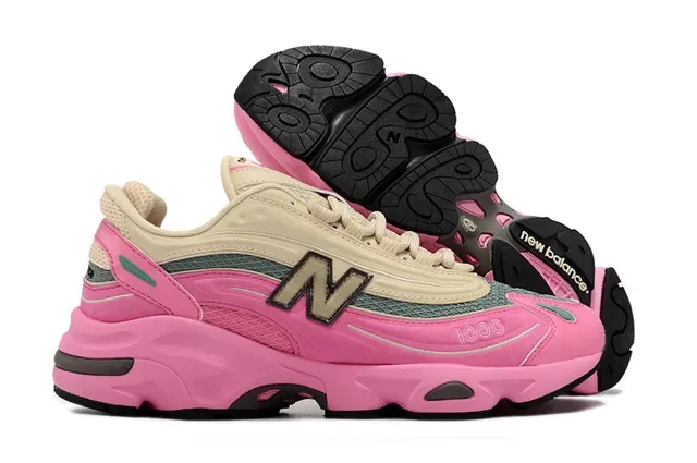 New Balance 1000 Sneakers Chunky Rose et Beige 4
