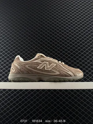 New Balance 204 Series Marrom Bege Couro Suede Superior Sol Multicamadas Tênis Chunky 2