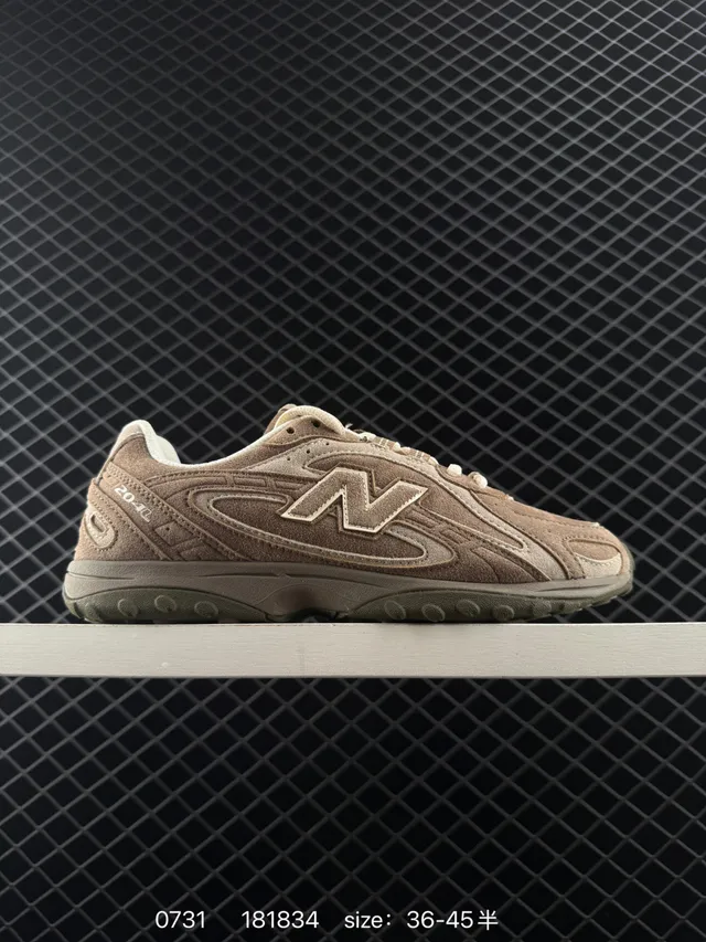New Balance 204 Series Marrom Bege Couro Suede Superior Sol Multicamadas Tênis Chunky 5