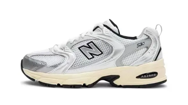 New Balance 530 Prata Branco Creme Tênis Lifestyle 5