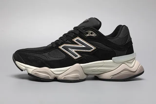 New Balance 9060 Black and Cream Lifestyle Sneakers 9