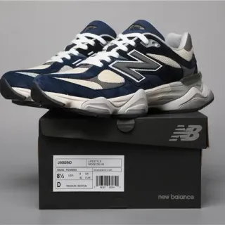 New Balance 9060 Navy and Cream Lifestyle Sneakers