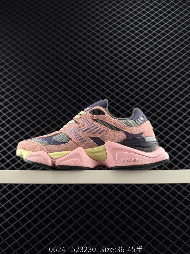 New Balance 9060 Sneakers Chunky Rose Violet Lime 6