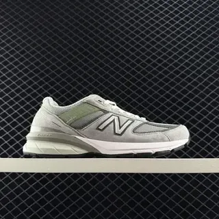 New Balance 990 رمادي أخضر ميدسول كبير جلد سويد وشبكة أعلى أحذية أسلوب حياة