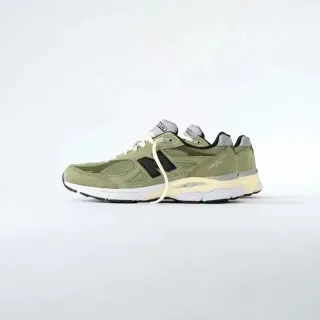 New Balance 990 Olive Green Suede and Mesh Lifestyle Sneakers