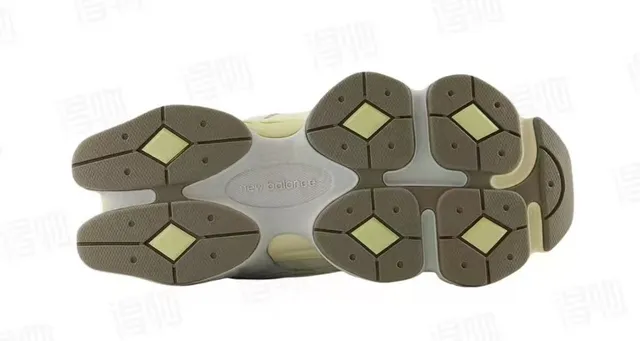 New Balance Beige Jaune Matière mesh et suède supérieure oversized 'N' logo chunky sneakers 2