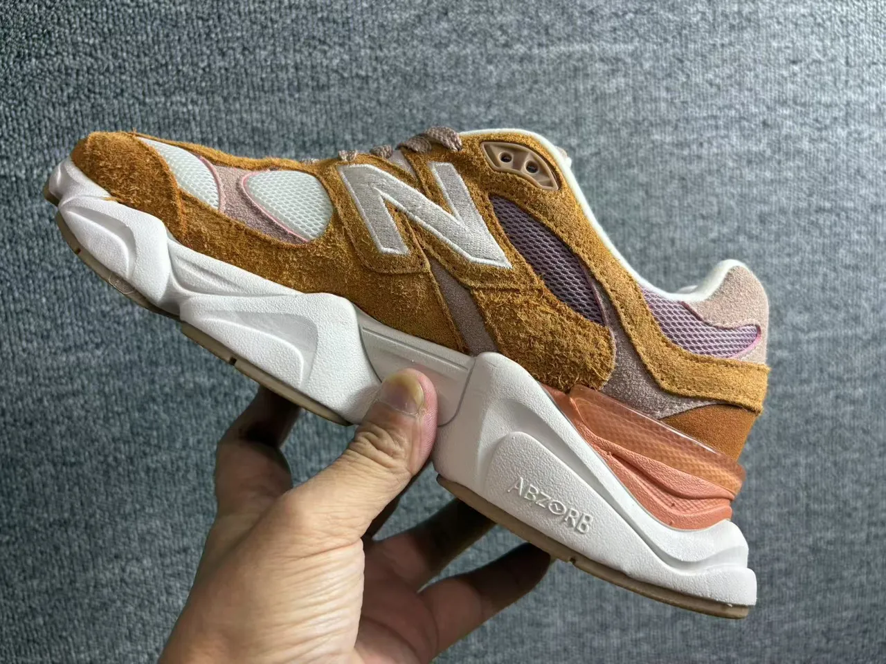 New Balance Brown Pink Silhouette Mixed Suede-Mesh Upper Chunky Sneakers 2