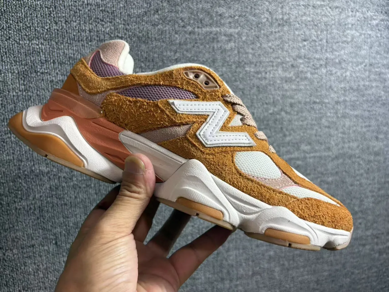 New Balance Brown Pink Silhouette Mixed Suede-Mesh Upper Chunky Sneakers 3