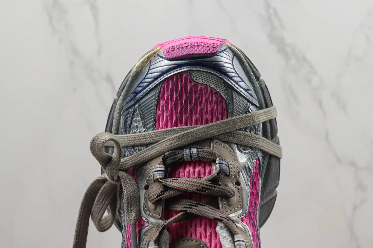New Balance Gris Rose Upper Synthétique-Mesh Stratifié Textura Nid d'abeille Semelle Intermédiaire Chaussures Chunky 6