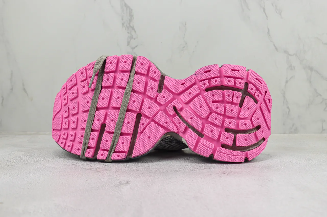 New Balance Gris Rose Upper Synthétique-Mesh Stratifié Textura Nid d'abeille Semelle Intermédiaire Chaussures Chunky 8
