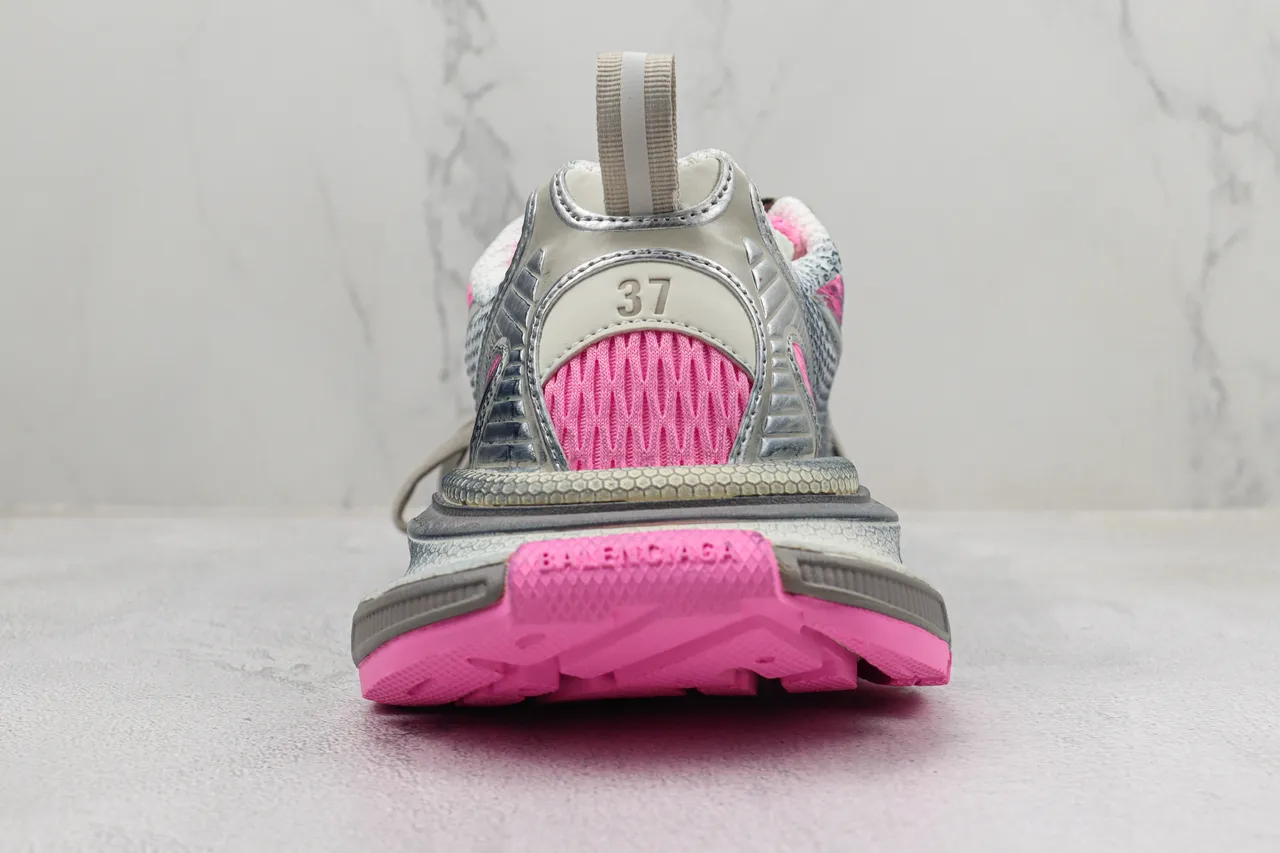 New Balance Gris Rose Upper Synthétique-Mesh Stratifié Textura Nid d'abeille Semelle Intermédiaire Chaussures Chunky 9