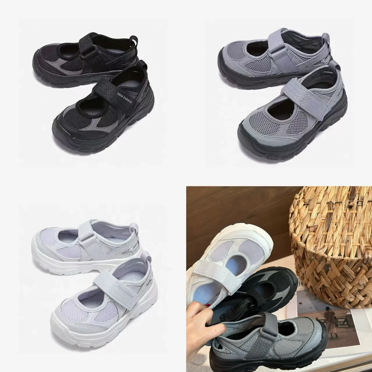 New Balance Enfants Mary Jane Sangle Maille Style de vie Sneakers 2